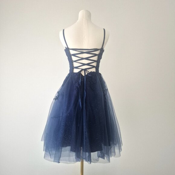 Dark blue graduation dress, size 2 - Picture 5 of 11